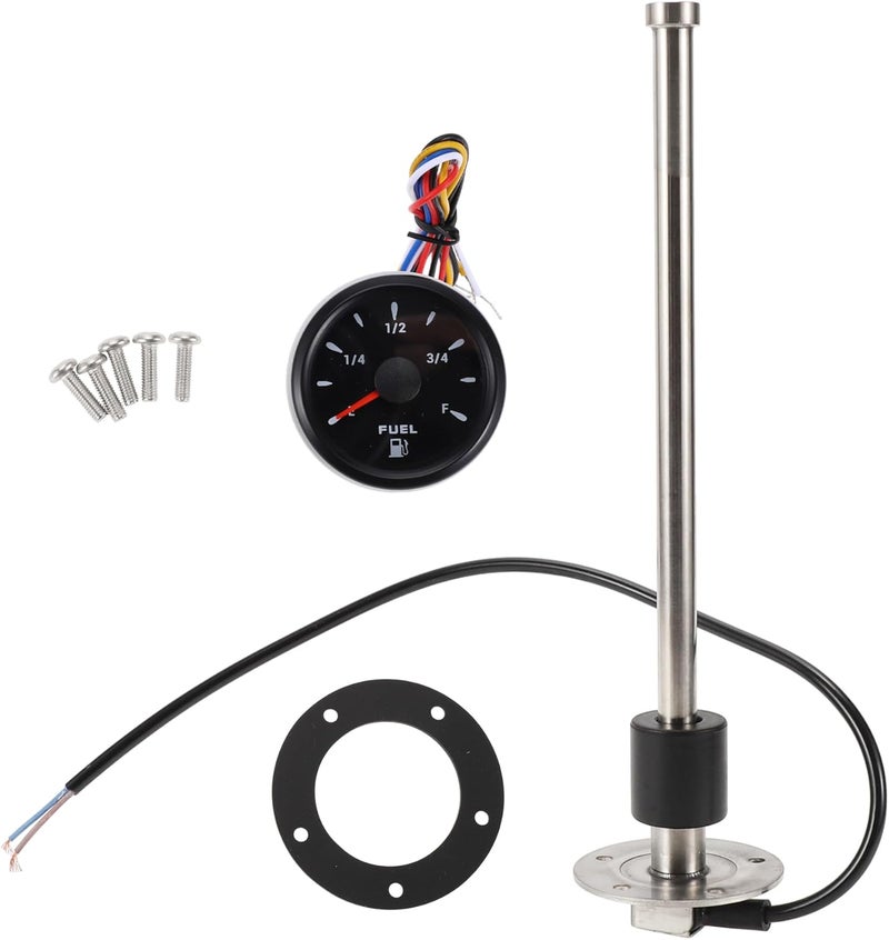 RATCHROLL 1set Fuel Sending Unit and Gauge Kit 290mm Length Boat Fuel Sending Unit Marine Fuel Sender Unit Black Silver Tone Metal 240-33 Ohm - Image 1